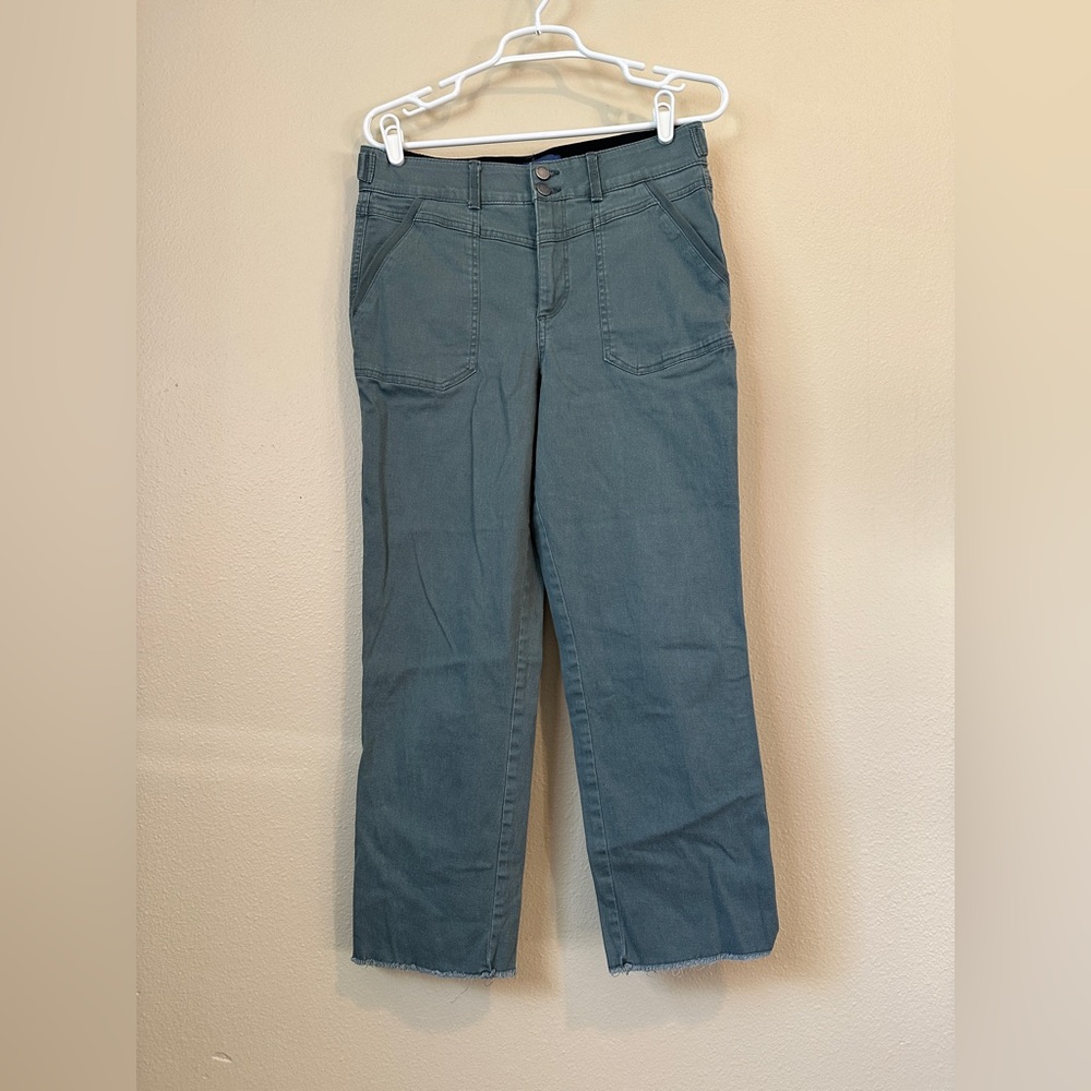 Democracy Olive Green, Raw Hem Jeans